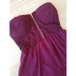 Poetry Maroon High Low Dress